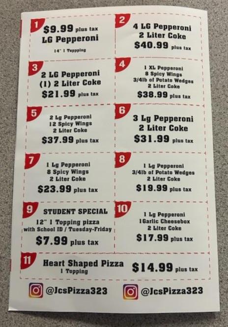 JC's Pizza Menu image 2